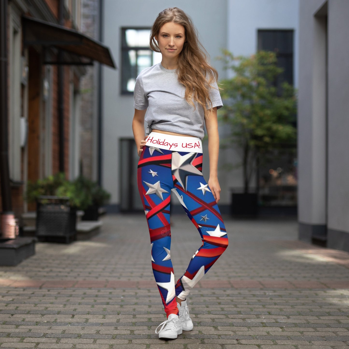 Holidays USA! Neo Stars Yoga Leggings