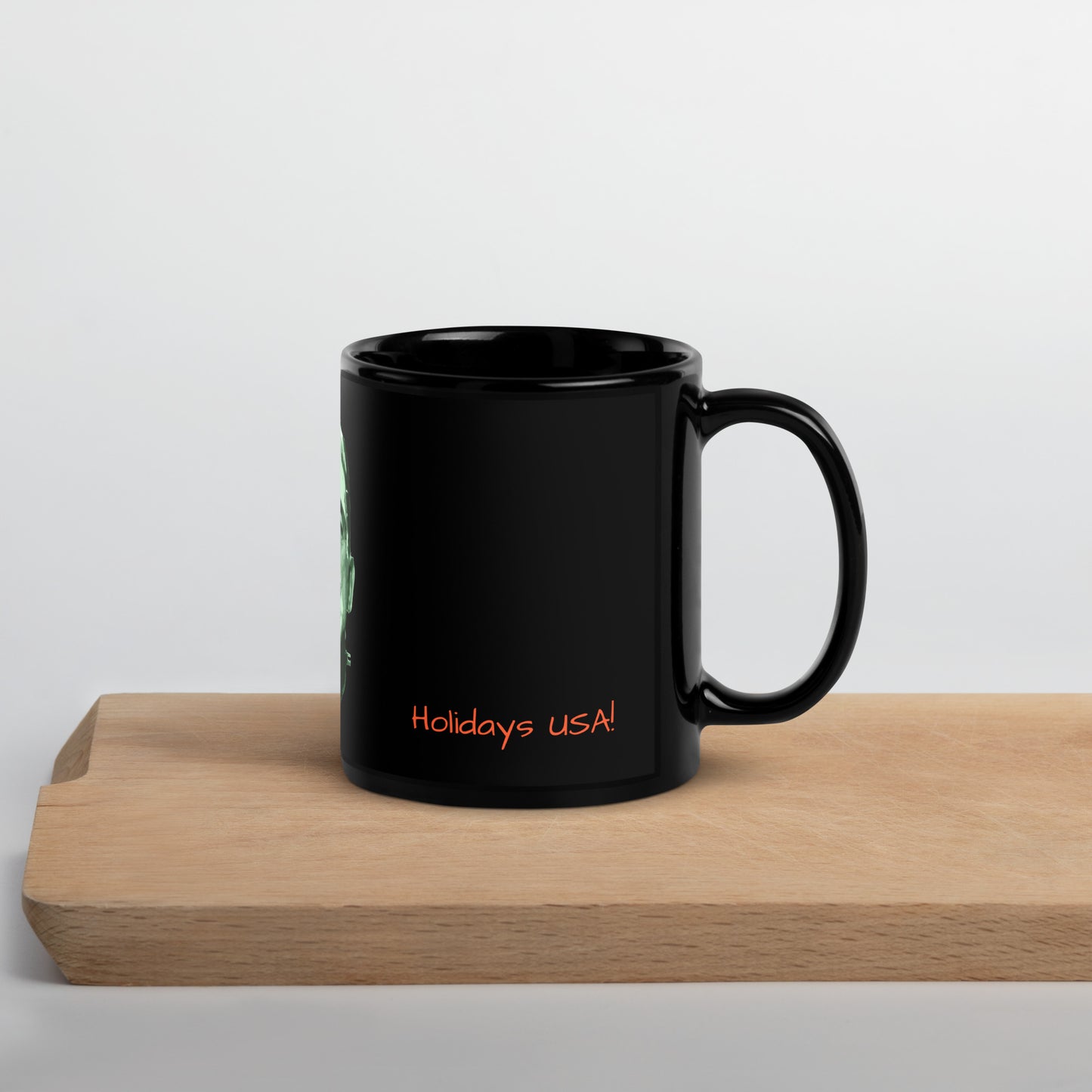 Holidays USA! Franky on Black Glossy Mug