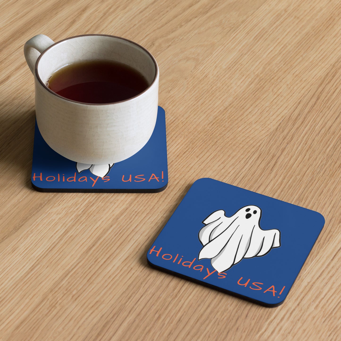 Holidays USA! Ghost Cork-back coaster