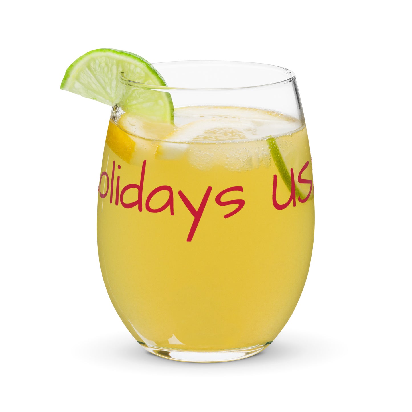 Holidays USA! Stemless wine glass