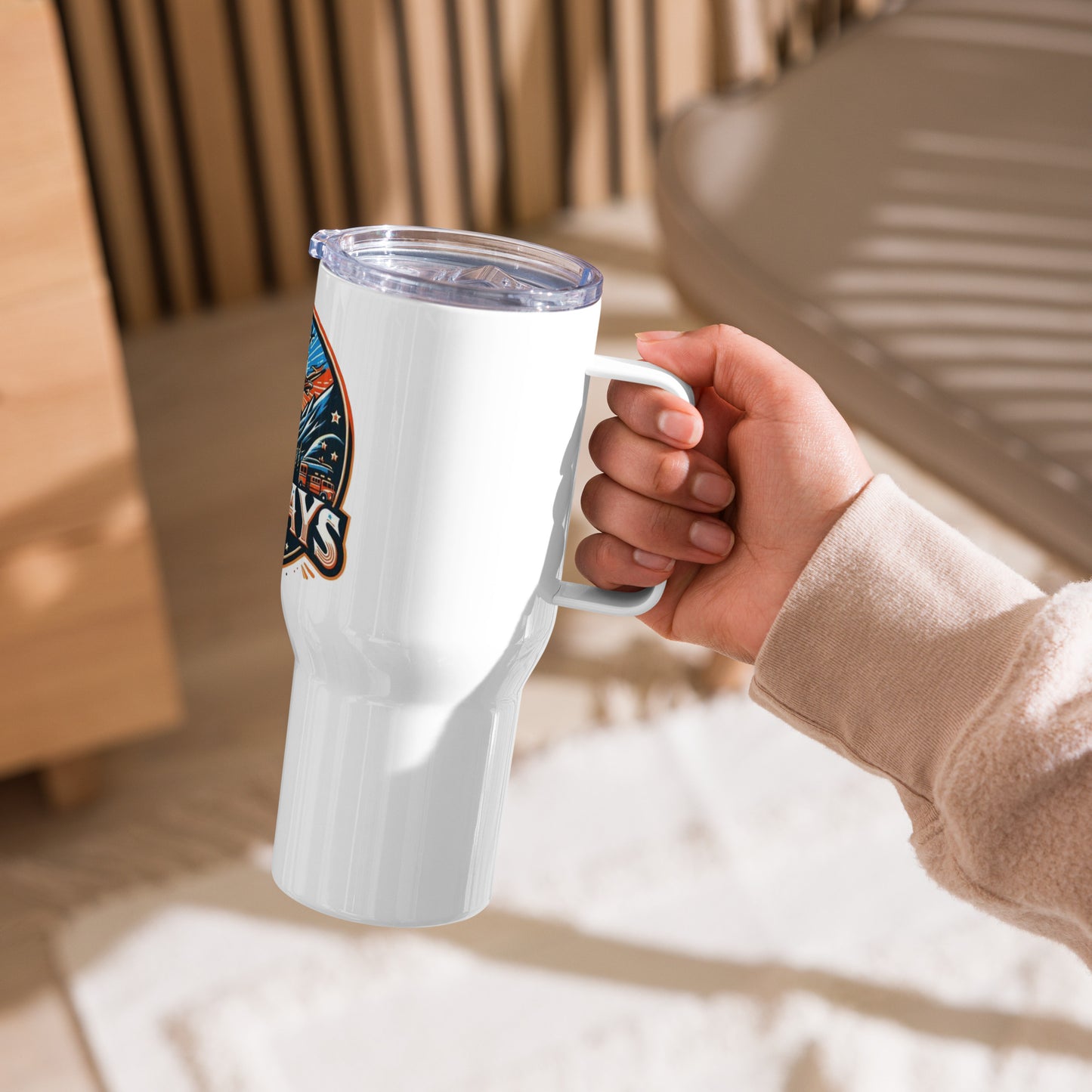 Holidays USA! Logo Travel mug with a handle